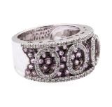 2.35 ctw Pink Sapphire And Diamond Band - 18KT White Gold