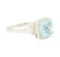 2.20 ctw Blue Topaz and Diamond Ring - 14KT White Gold