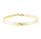 Silk Herringbone Chain Bracelet - 14KT Yellow Gold