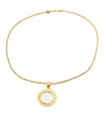 Chanel Gold Chain CC Mirror Drop Pendant Vintage Necklace 95A