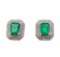 3.57 ctw Emerald and Diamond Earrings - 14KT Yellow Gold