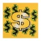 Dollar Sign (Yellow Background) by Steve Kaufman (1960-2010)