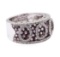 2.35 ctw Pink Sapphire And Diamond Band - 18KT White Gold