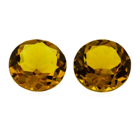 10.86 ctw.Natural Round Cut Citrine Quartz Parcel of Two