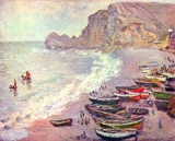 Claude Monet - Etretat, the Beach and La Porte d'Amont