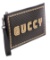 Gucci Black Gold Leather Sega Pouch Wristlet Clutch