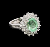 2.26 ctw Emerald and Diamond Ring - 14KT White Gold