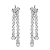 14k White Gold 0.98CTW Diamond Earrings, (I1-I2/H-I)