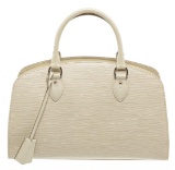 Louis Vuitton Ivory Off White Leather Pont Neuf PM Satchel Bag