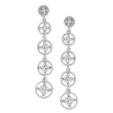 14k White Gold 0.50CTW Diamond Earrings, (SI3/G-H)