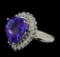 10.06 ctw Tanzanite and Diamond Ring - 14KT White Gold