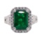 4.81 ctw Emerald and Diamond Ring - Platinum
