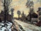 Claude Monet - Road to Louveciennes, Melting Snow Children, Sunset