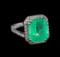 8.40 ctw Emerald and Diamond Ring - 14KT Yellow Gold
