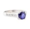1.82 ctw Sapphire and Diamond Ring - 14KT White Gold