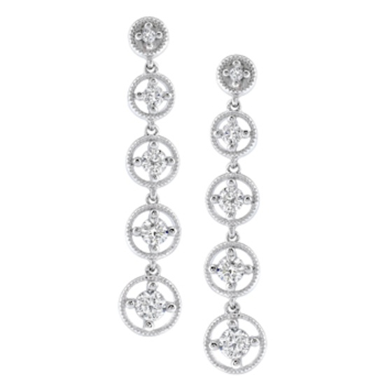 14k White Gold 0.50CTW Diamond Earrings, (SI3/G-H)