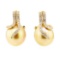 0.41 ctw Diamond and Pearl Earrings - 14KT Yellow Gold