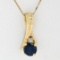 15k Yellow Gold Twisted Wire Sapphire & Rose Diamond Brooch Pendant
