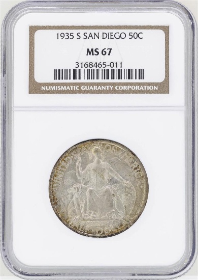 1935-S San Diego Commemorative Half Dollar Coin NGC MS67