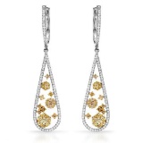 18k White Gold 1.86CTW Diamond Earrings, (SI1-SI2/VS2-SI1/G-H)