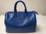 Louis Vuitton Speedy 25 100% Authentic Blue Leather