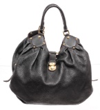 Louis Vuitton Black Monogram Leather Mahina XL Hobo Bag