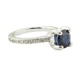 2.00 ctw Blue Sapphire and Diamond Ring - Platinum
