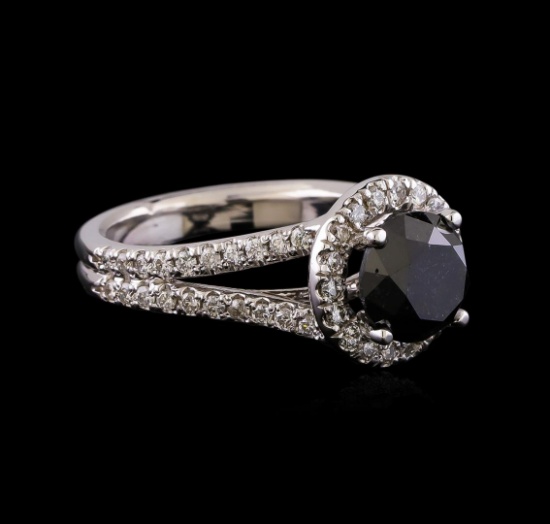 3.58 ctw Black Diamond Ring - 14KT White Gold