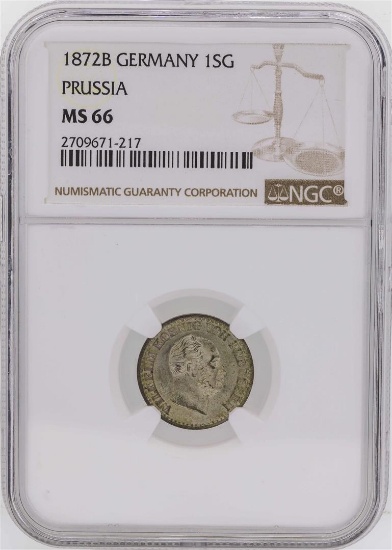 1872B Germany 1 Silber Groschen Prussia Coin NGC MS66