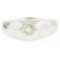 Men's 14kt White Gold 0.25 ctw Bezel Round Diamond Solitaire Band Ring