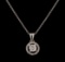 0.66 ctw Diamond Pendant With Chain - 14KT White Gold