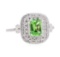 1.21 ctw Tsavorite and Diamond Ring - Platinum