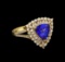 14KT Yellow Gold 2.86 ctw Tanzanite and Diamond Ring