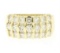 14kt Yellow Gold 1.48 ctw Bar Set Round Diamond Wide Band Ring