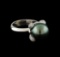 Pearl and Diamond Ring - 14KT White Gold