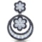 14k White Gold 1.23CTW Diamond and Black Diamonds Pendant, (SI1/G)