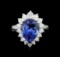 14KT White Gold 5.43 ctw Tanzanite and Diamond Ring