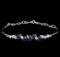 1.48 ctw Blue Sapphire and Diamond Bracelet - 14KT White Gold