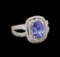 14KT White Gold 2.37 ctw Tanzanite and Diamond Ring