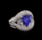 14KT White Gold 2.30 ctw Tanzanite and Diamond Ring