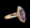 2.50 ctw Tanzanite and Diamond Ring - 14KT Rose Gold