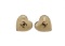 Chanel Cream Black CC Logo Heart Earrings