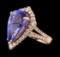 8.62 ctw Tanzanite and Diamond Ring - 14KT Rose Gold