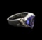 2.20 ctw Tanzanite and Diamond Ring - 14KT White Gold