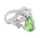 2.23 Tsavorite and Diamond Ring - 14KT White Gold