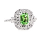 1.21 ctw Tsavorite and Diamond Ring - Platinum