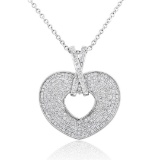 18k White Gold 1.02CTW Diamond Pendant, (I1 /H-I)