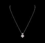 0.53 ctw Diamond Pendant With Chain - 14KT White Gold