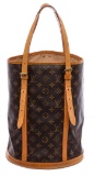 Louis Vuitton Monogram Canvas Leather Bucket GM Shoulder Bag
