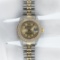 Rolex Ladies 2 Tone Champagne Diamond Lugs Datejust Wristwatch With Rolex Box